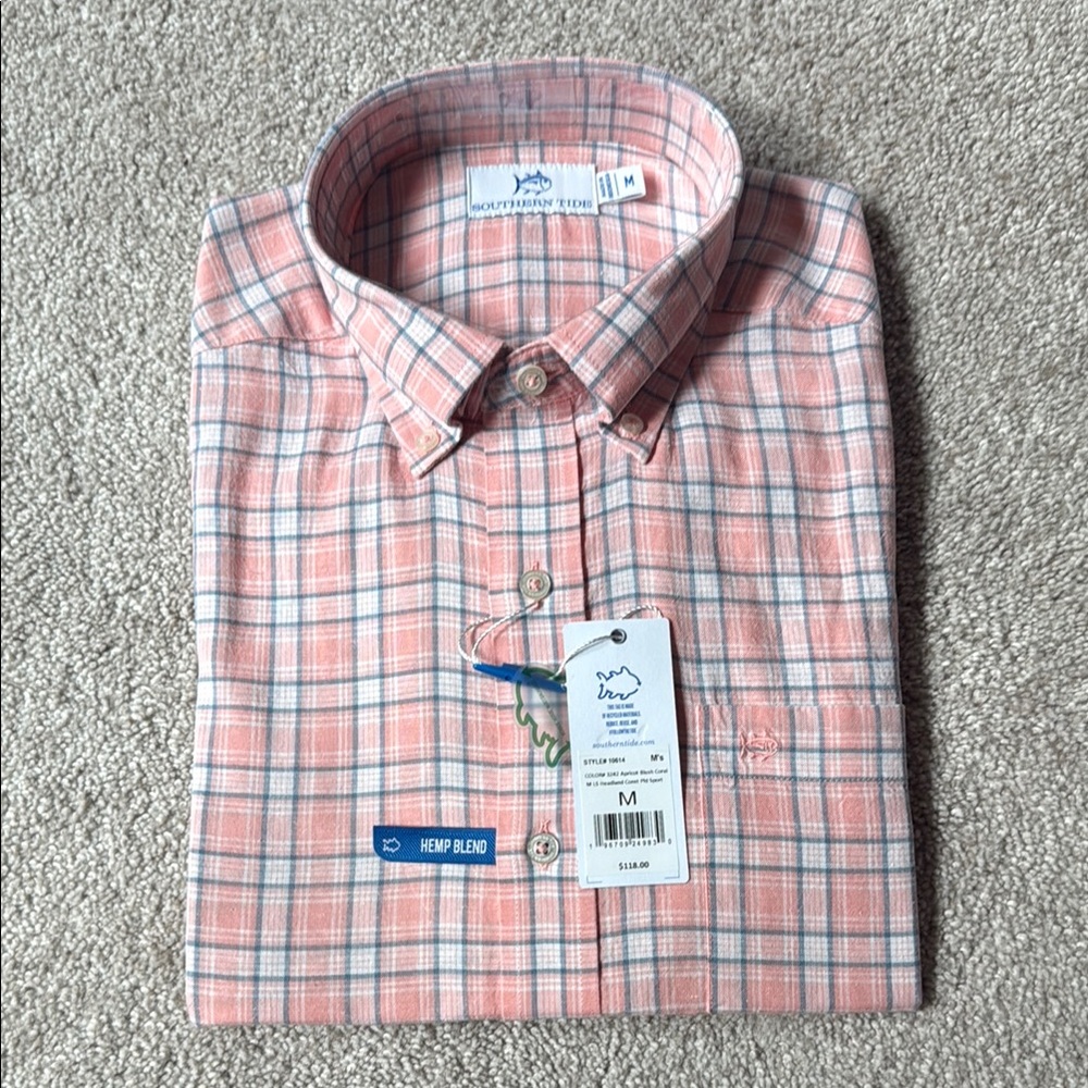 Southern Tide Pink and Blue Button Down